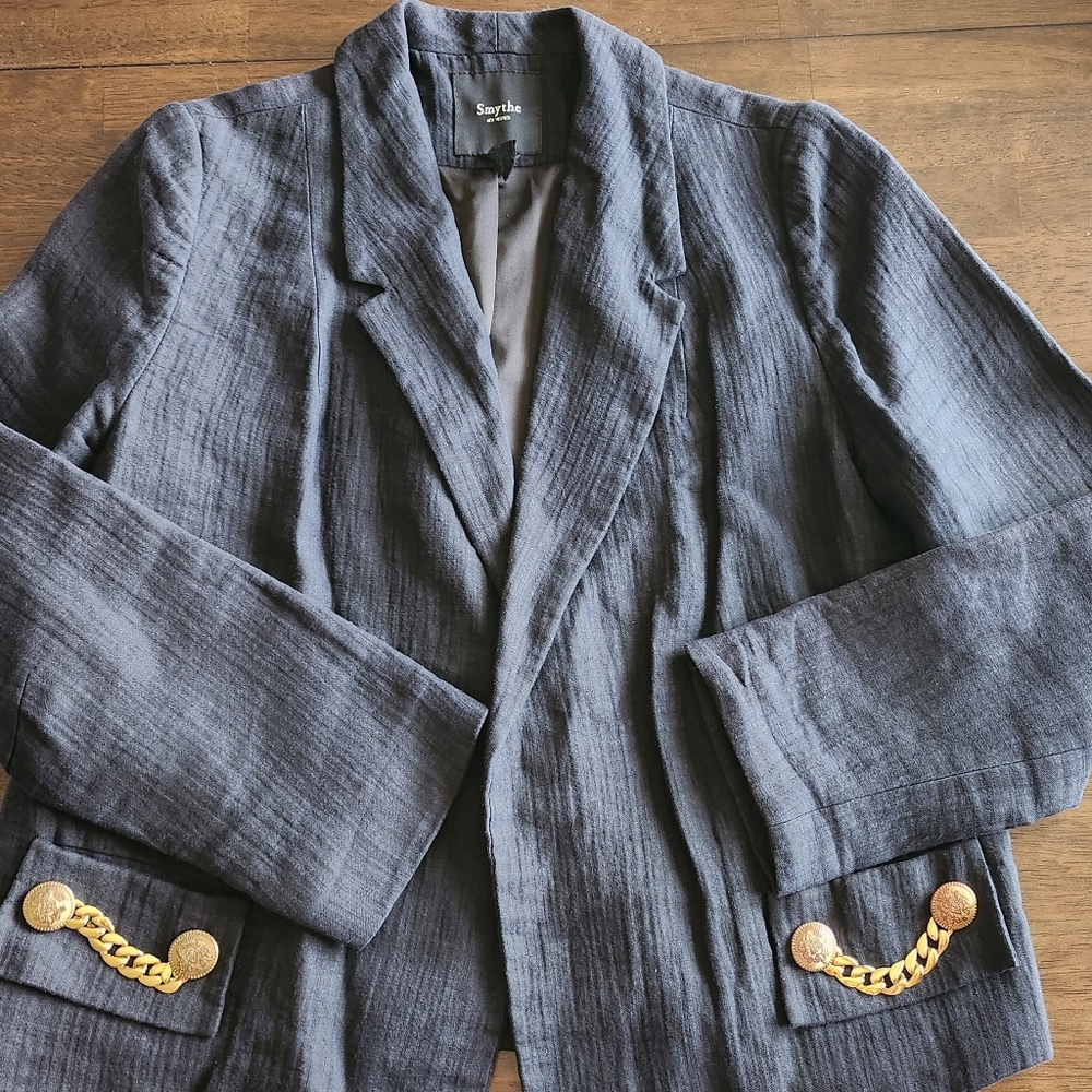 Smythe Black & Gold Blazer; Size 6
